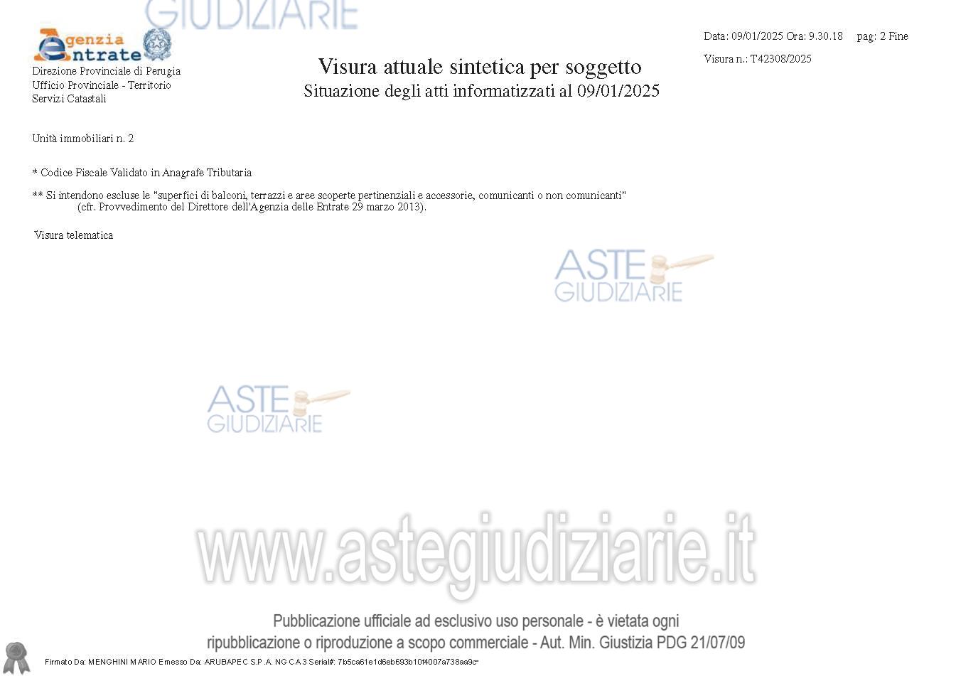 Planimetria del bene