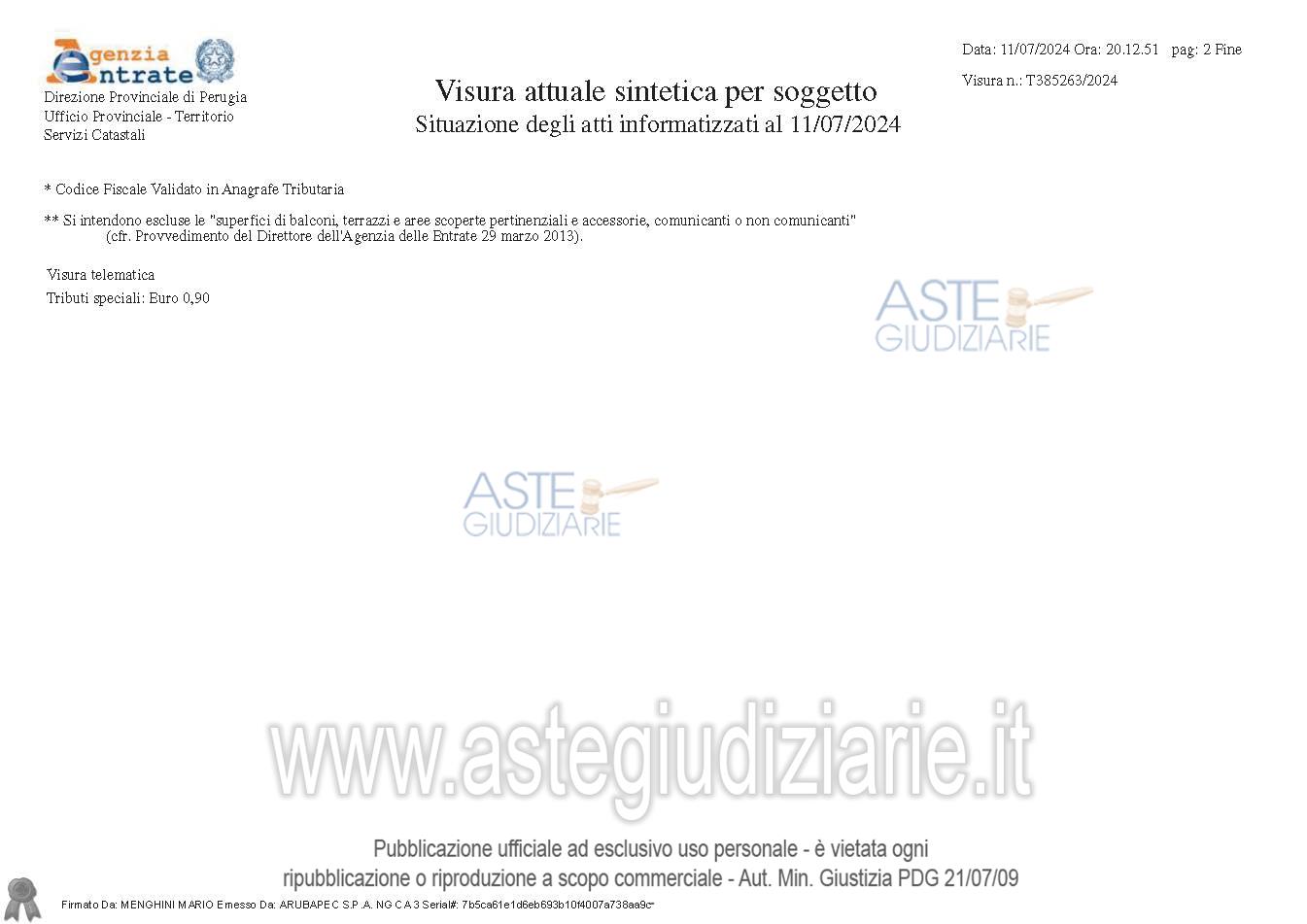 Planimetria del bene