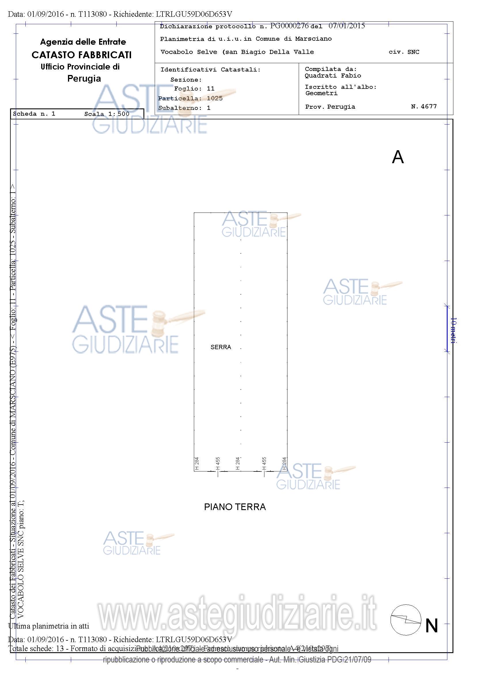 Planimetria del bene