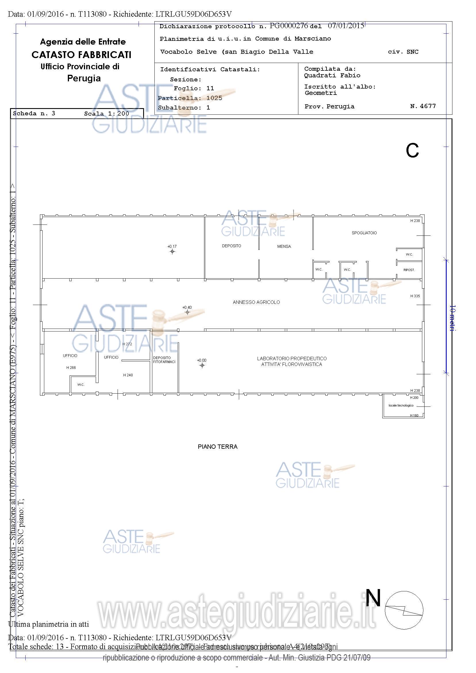 Planimetria del bene