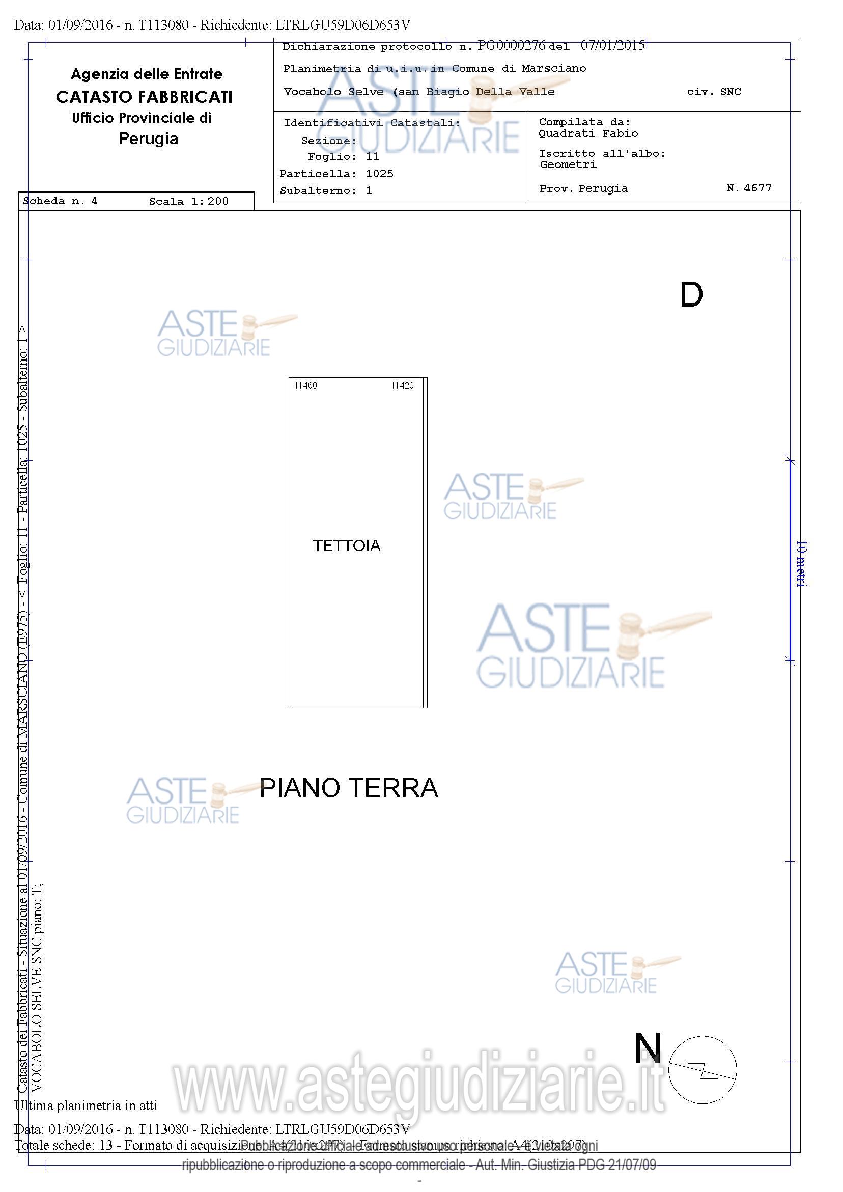 Planimetria del bene