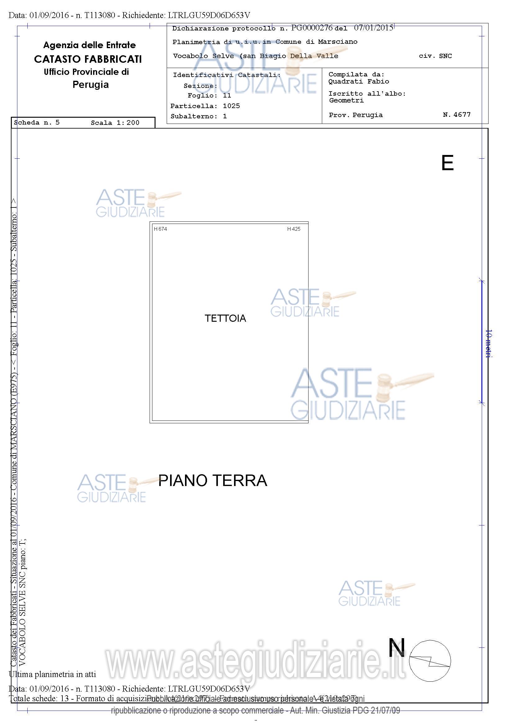 Planimetria del bene