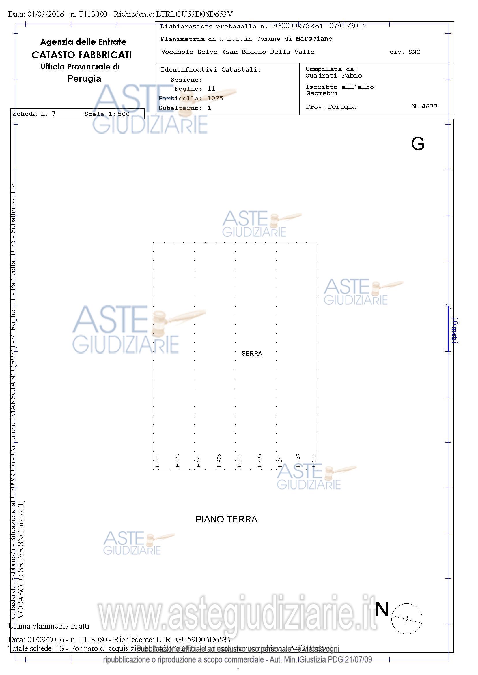 Planimetria del bene