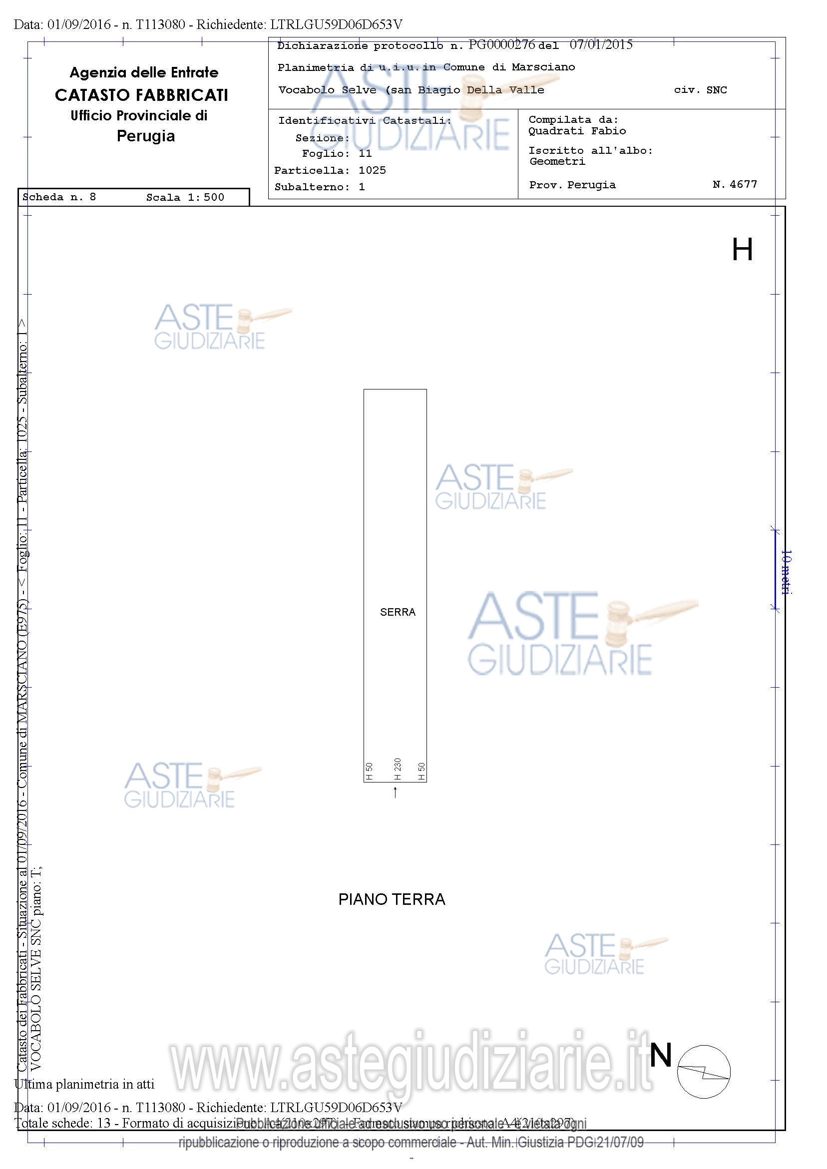 Planimetria del bene