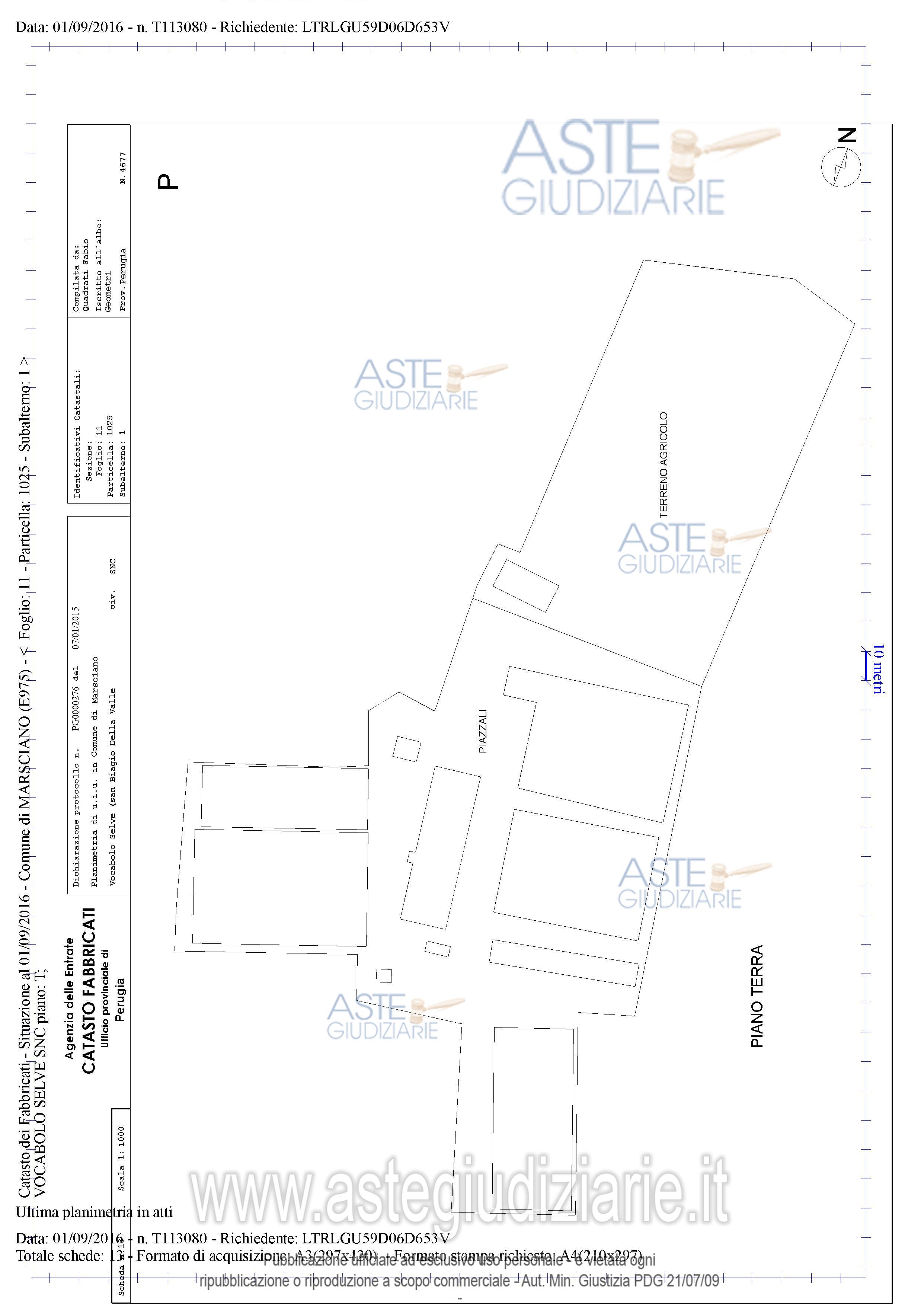 Planimetria del bene