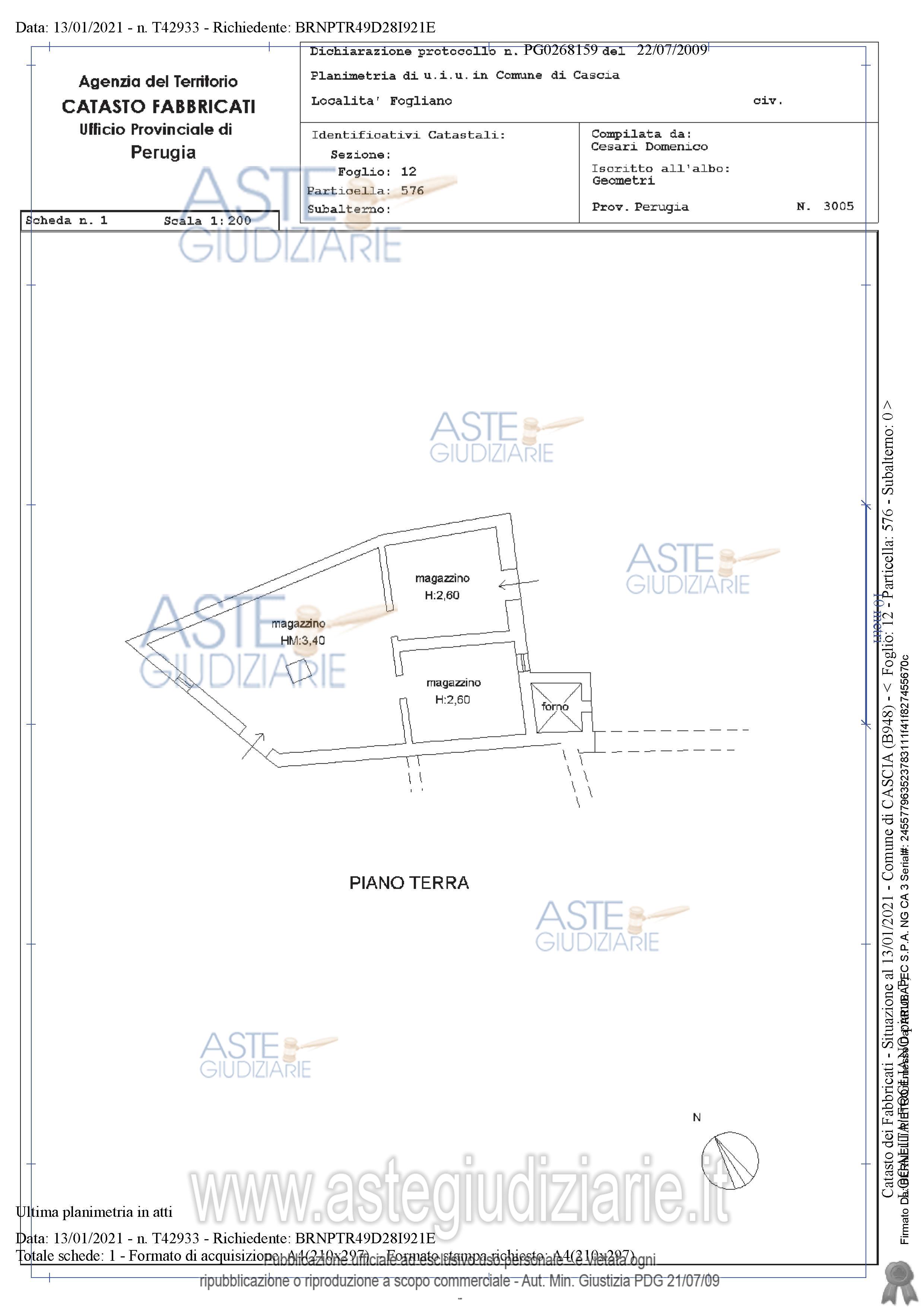 Planimetria del bene