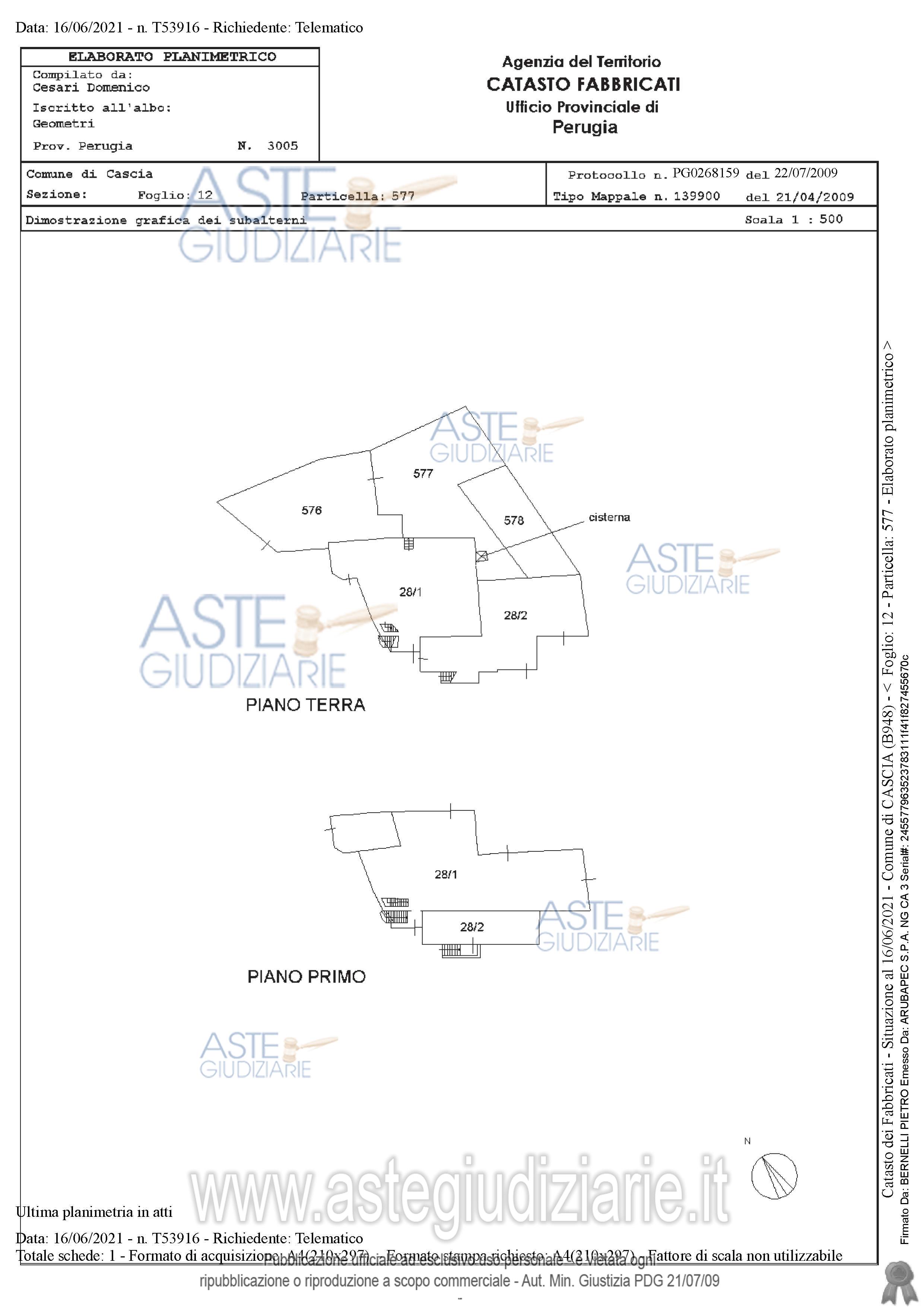 Planimetria del bene