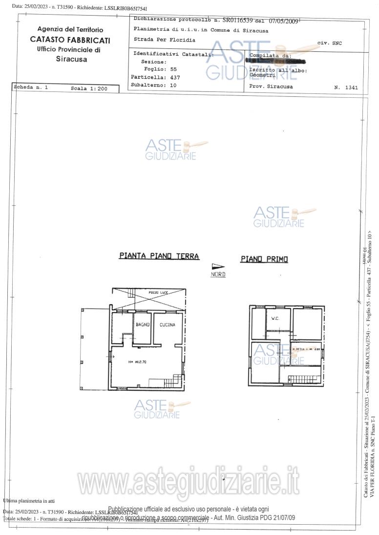 Planimetria del bene