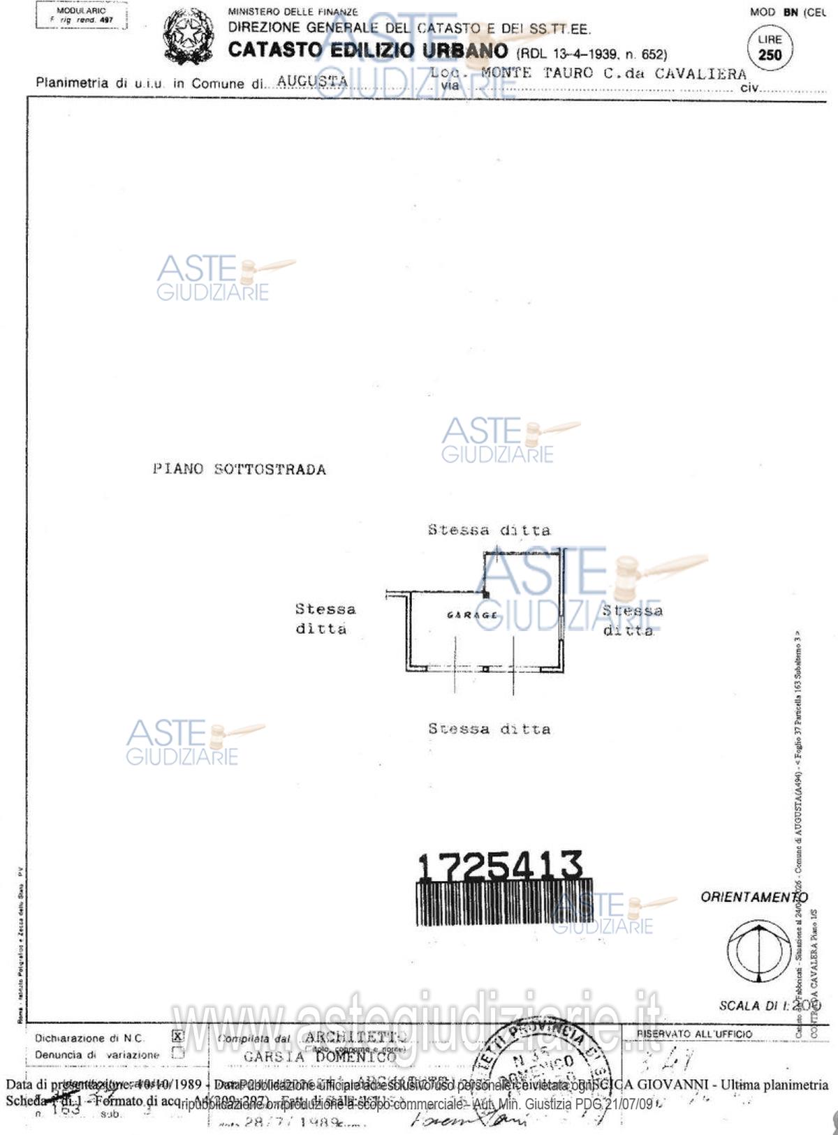 Planimetria del bene