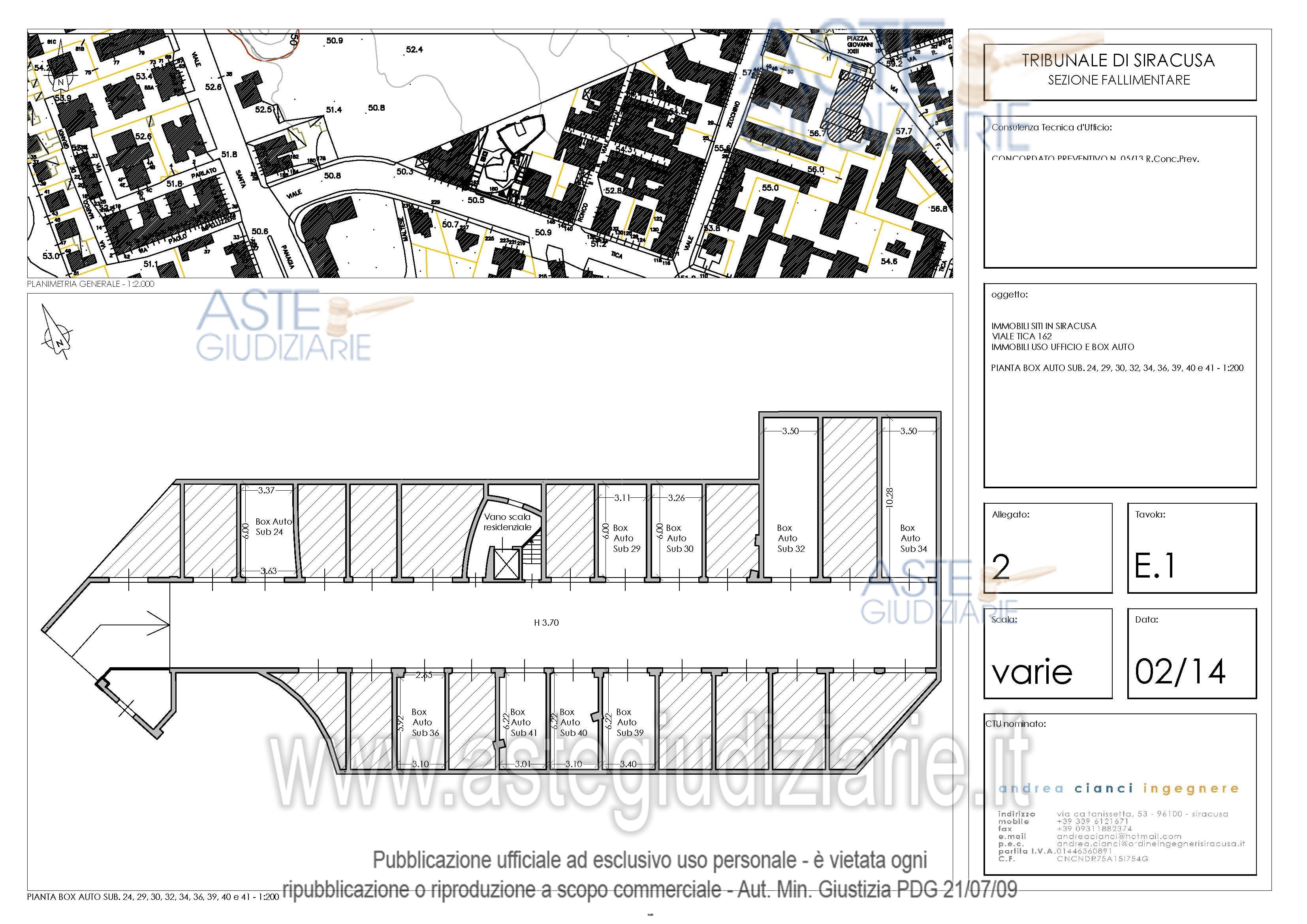 Planimetria del bene