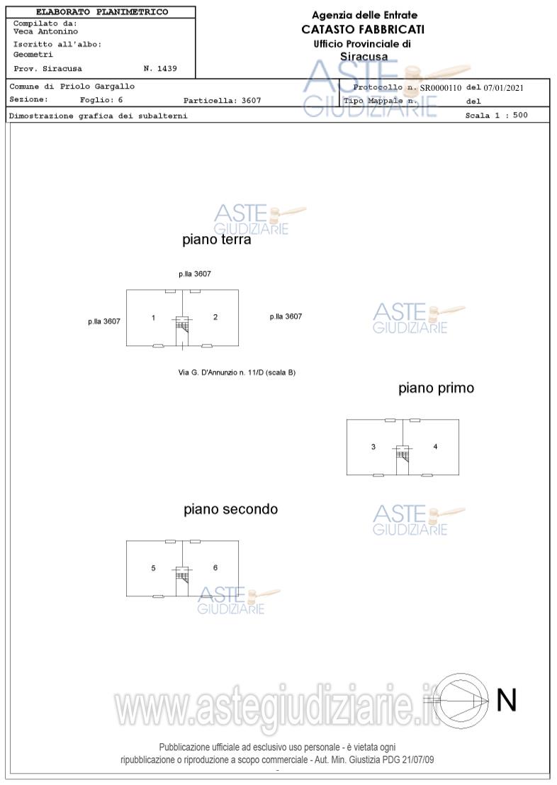 Planimetria del bene