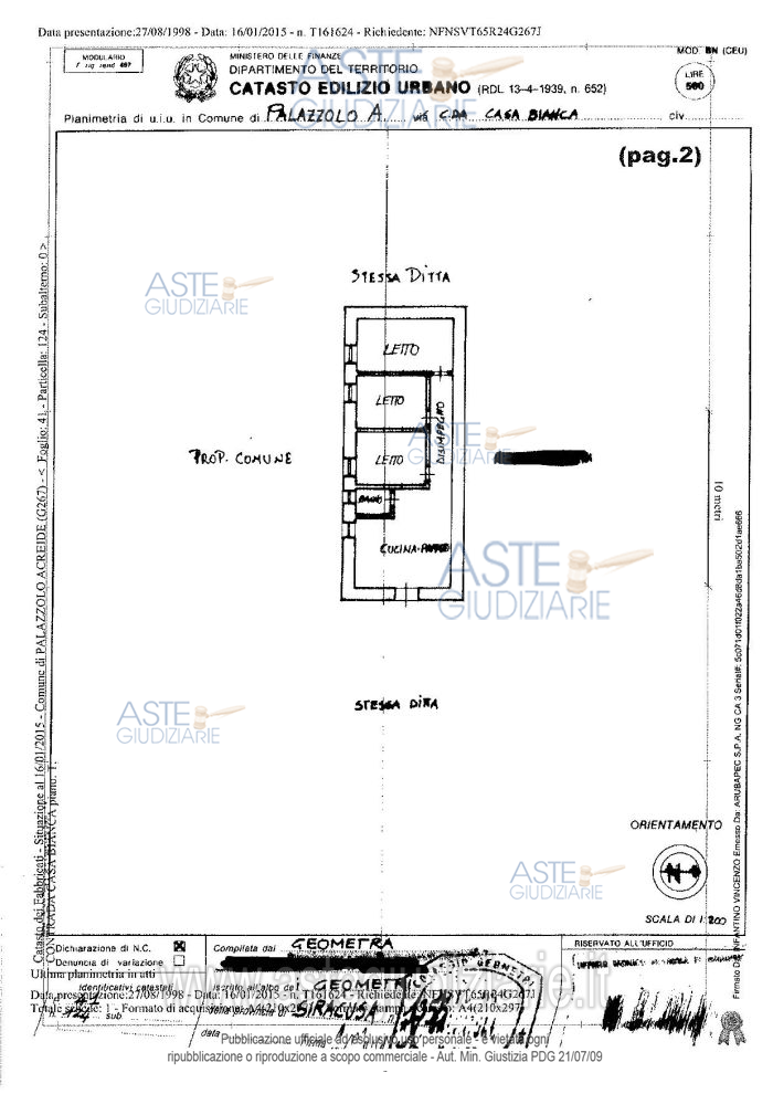 Planimetria del bene