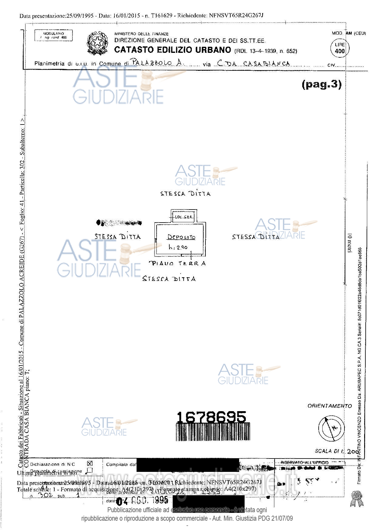 Planimetria del bene