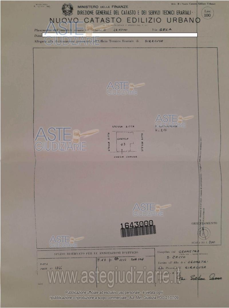 Planimetria del bene