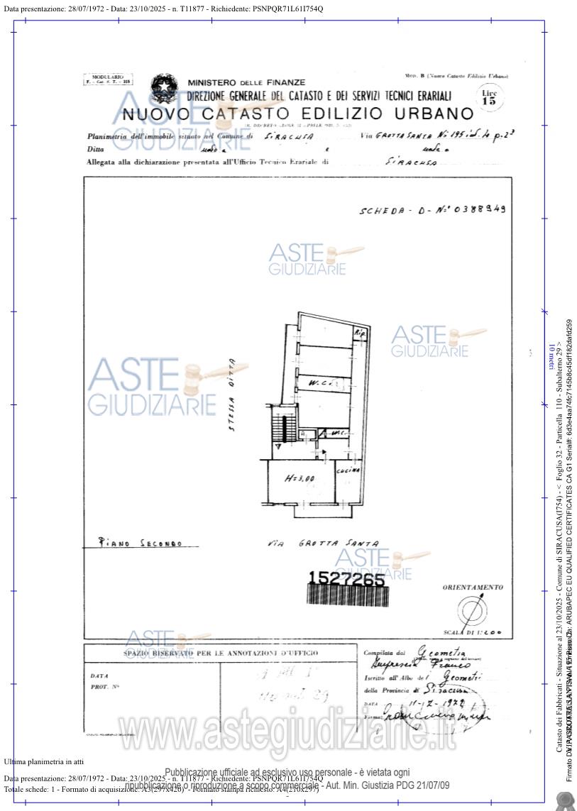 Planimetria del bene