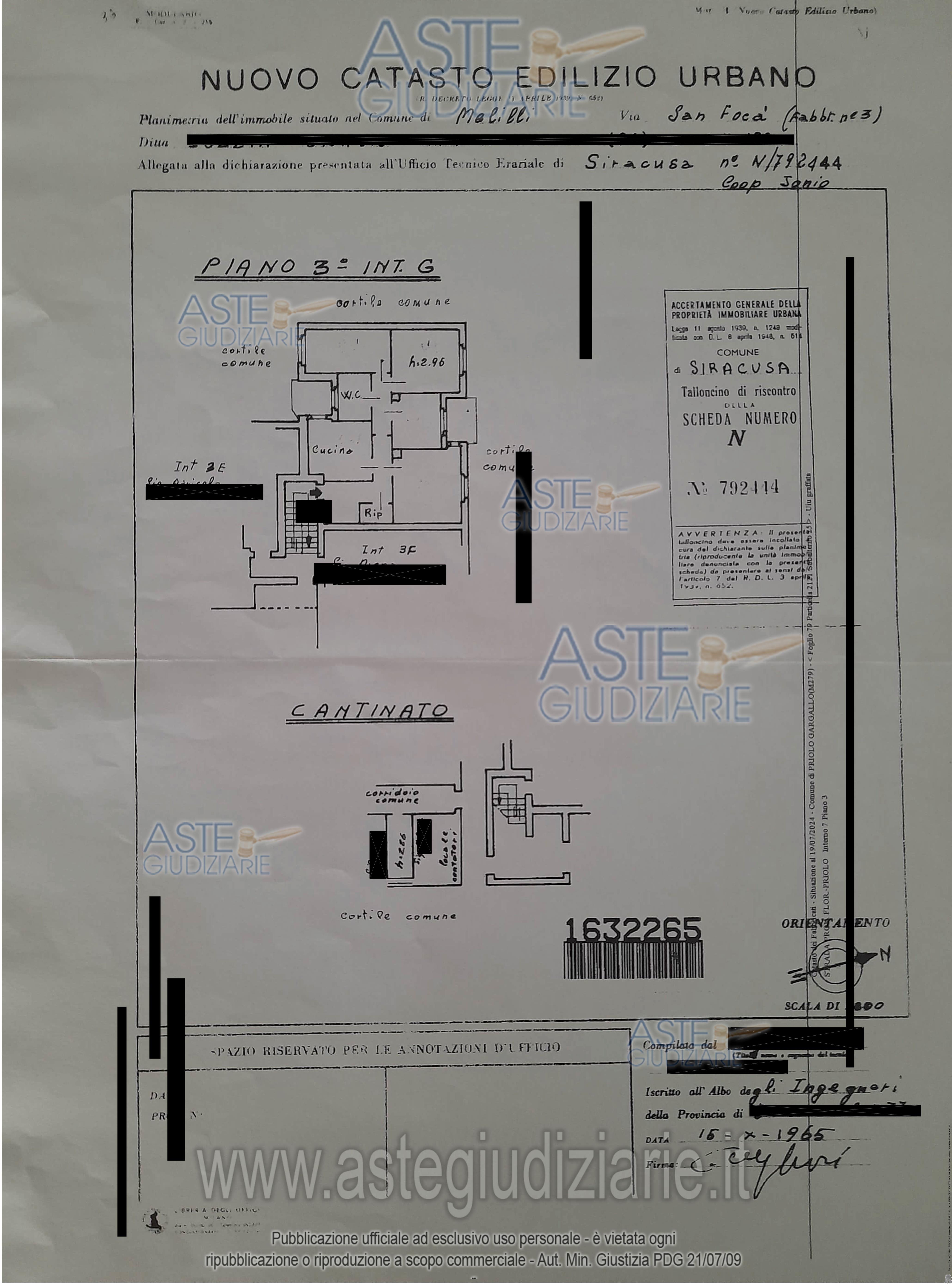 Planimetria del bene