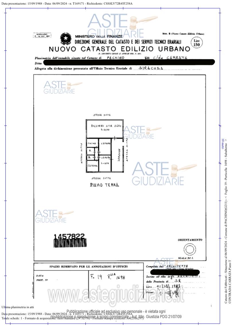 Planimetria del bene