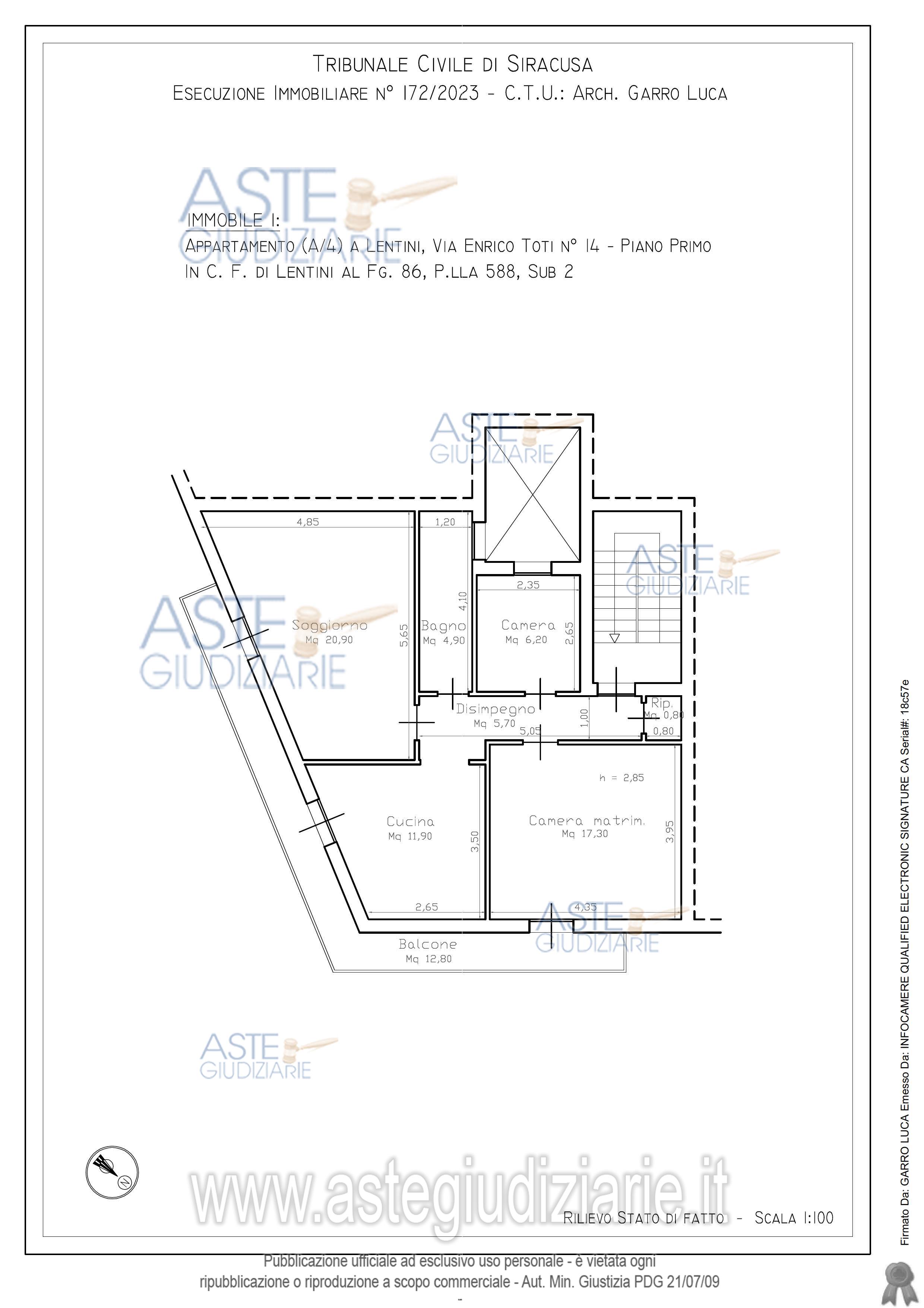 Planimetria del bene