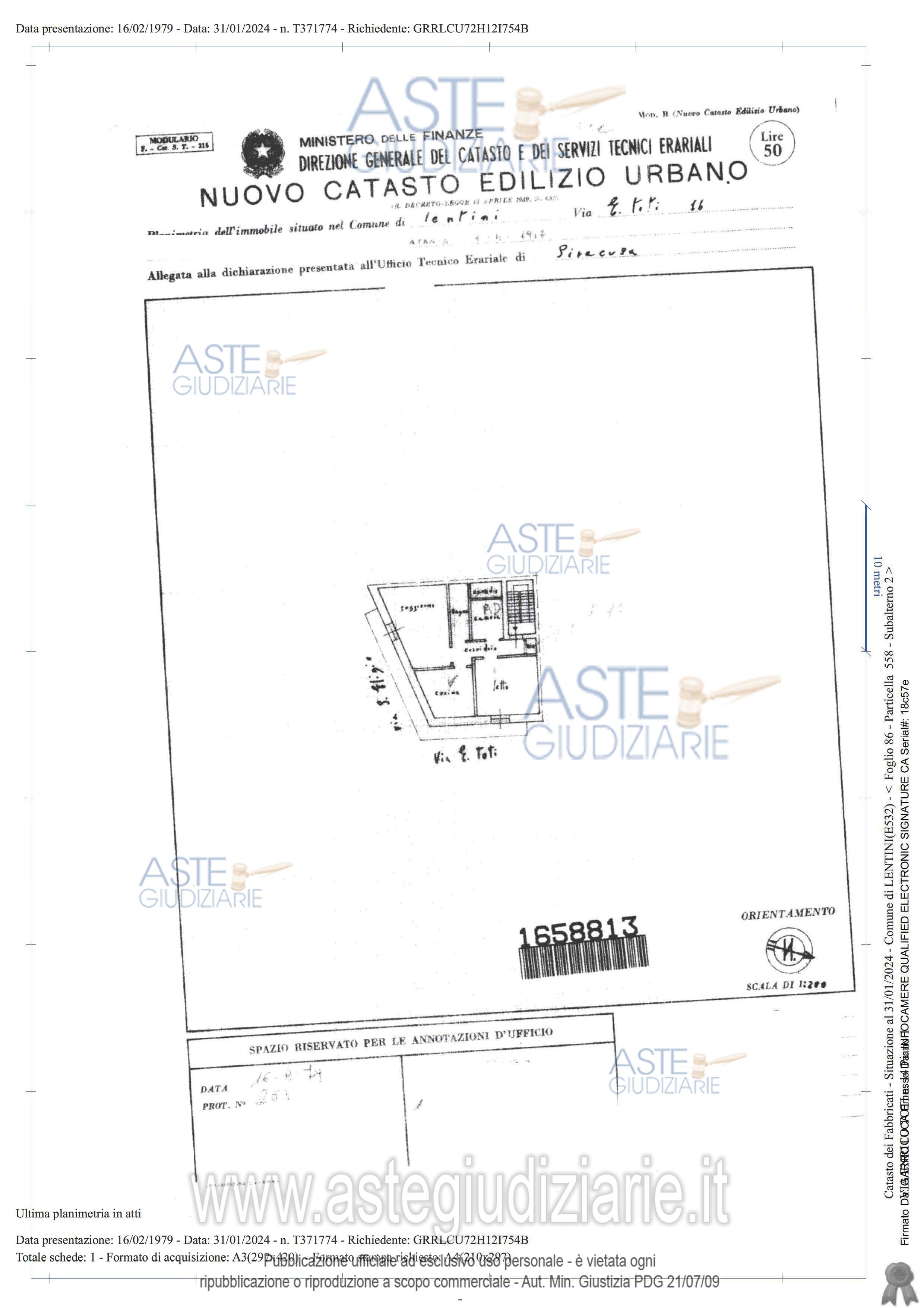 Planimetria del bene