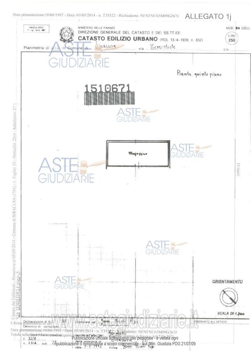 Planimetria del bene