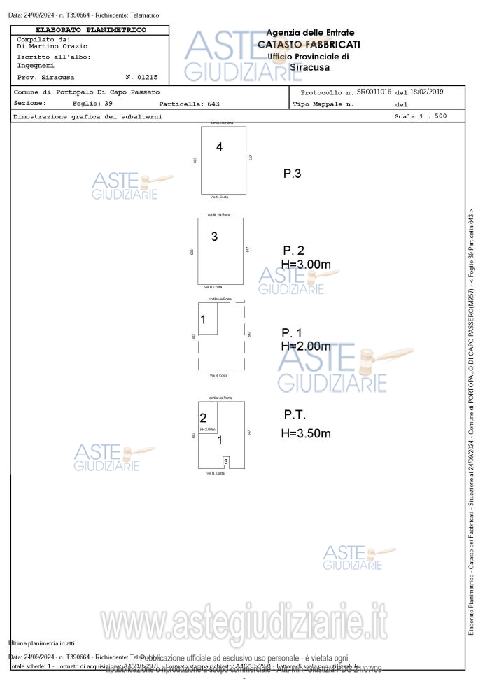 Planimetria del bene