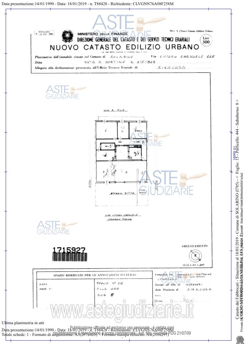 Planimetria del bene