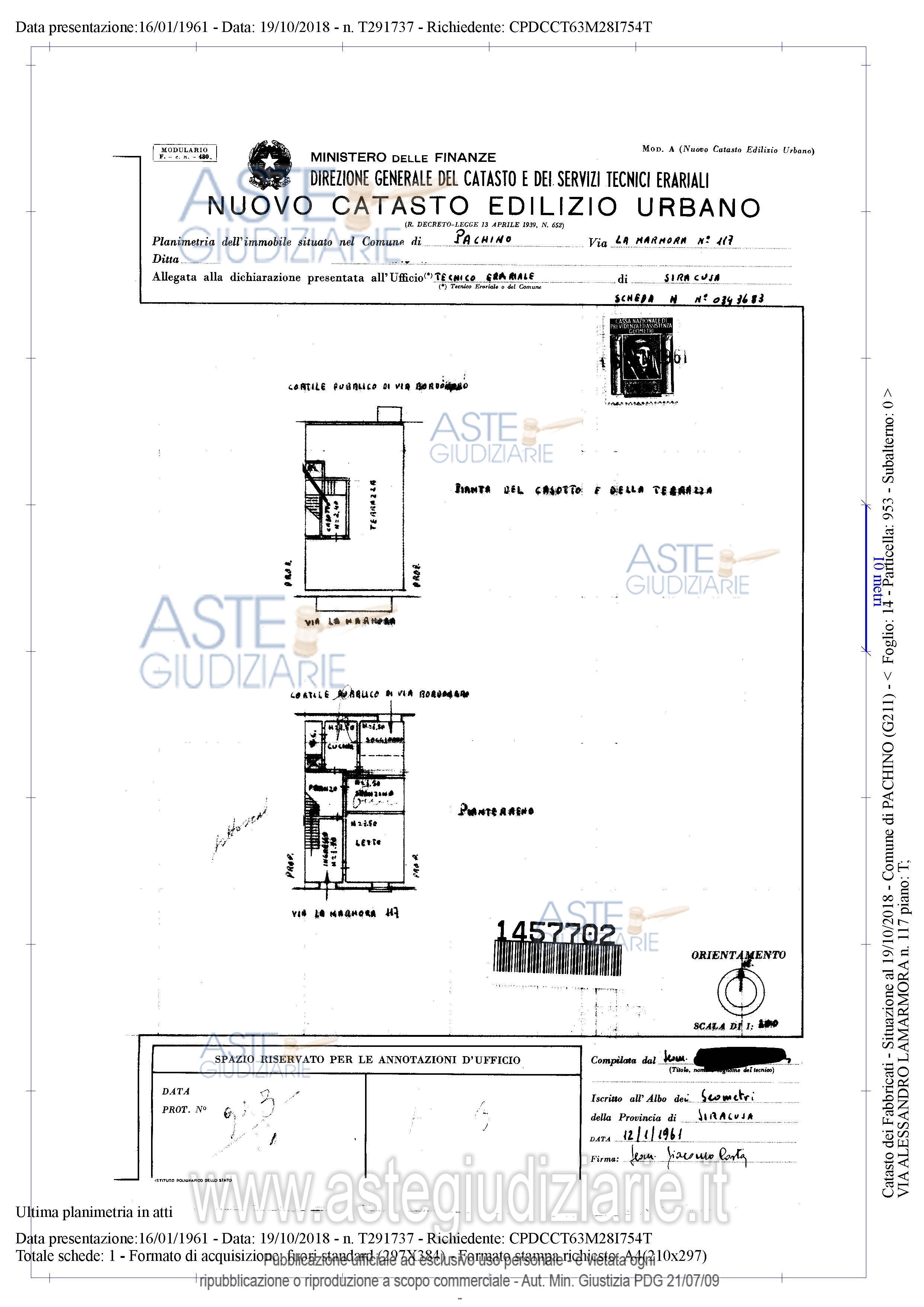 Planimetria del bene