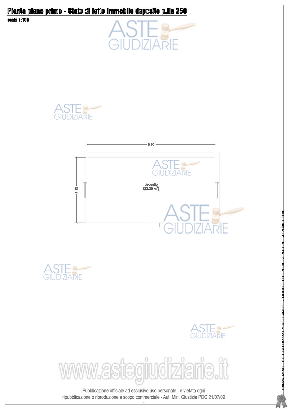 Planimetria del bene