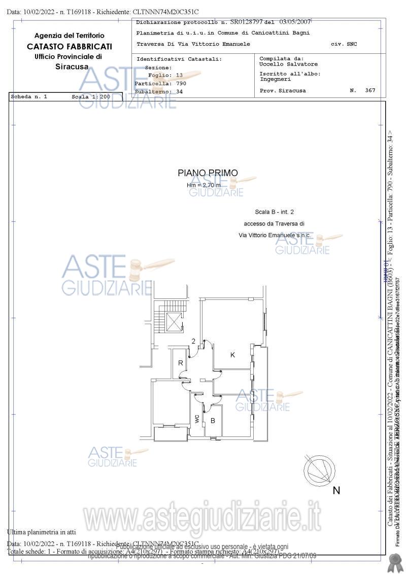 Planimetria del bene