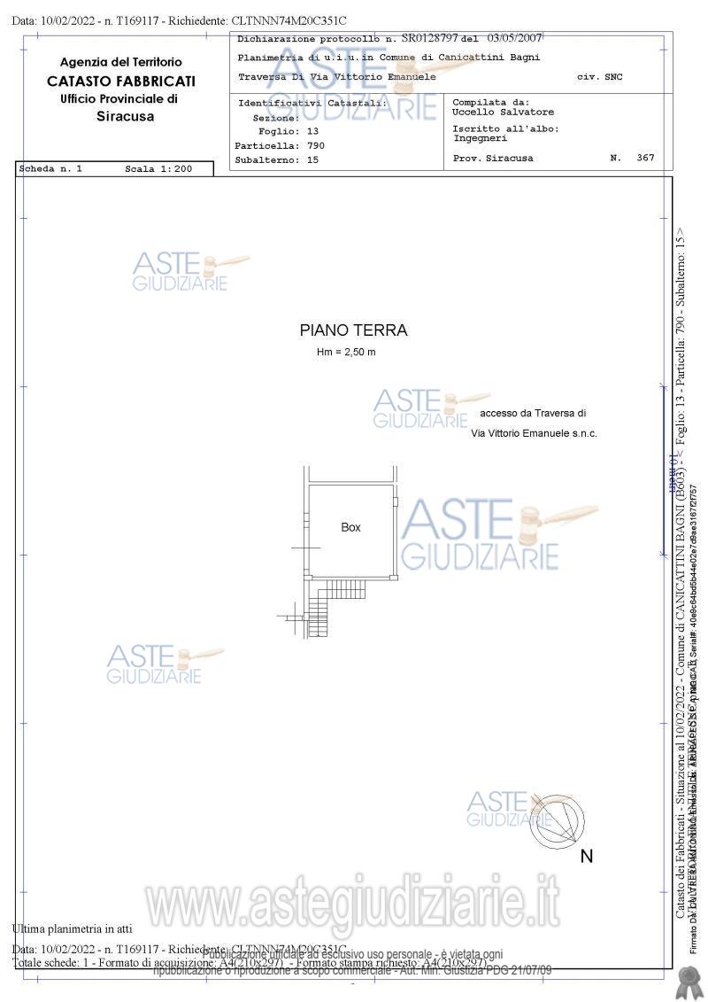Planimetria del bene