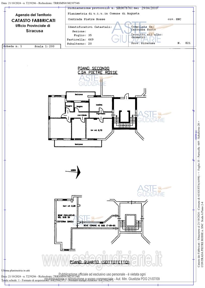 Planimetria del bene