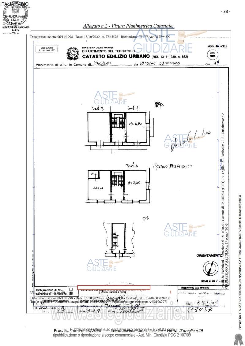 Planimetria del bene