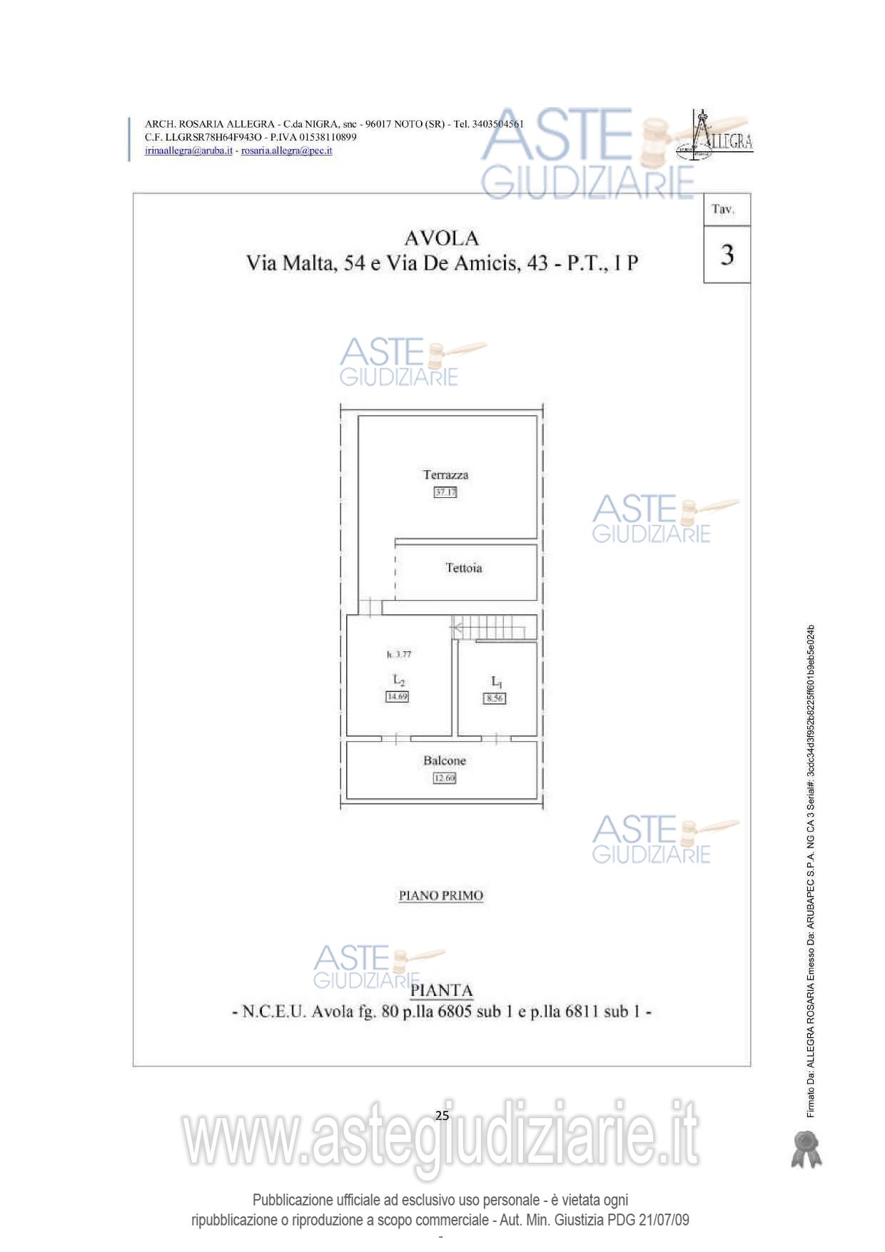 Planimetria del bene