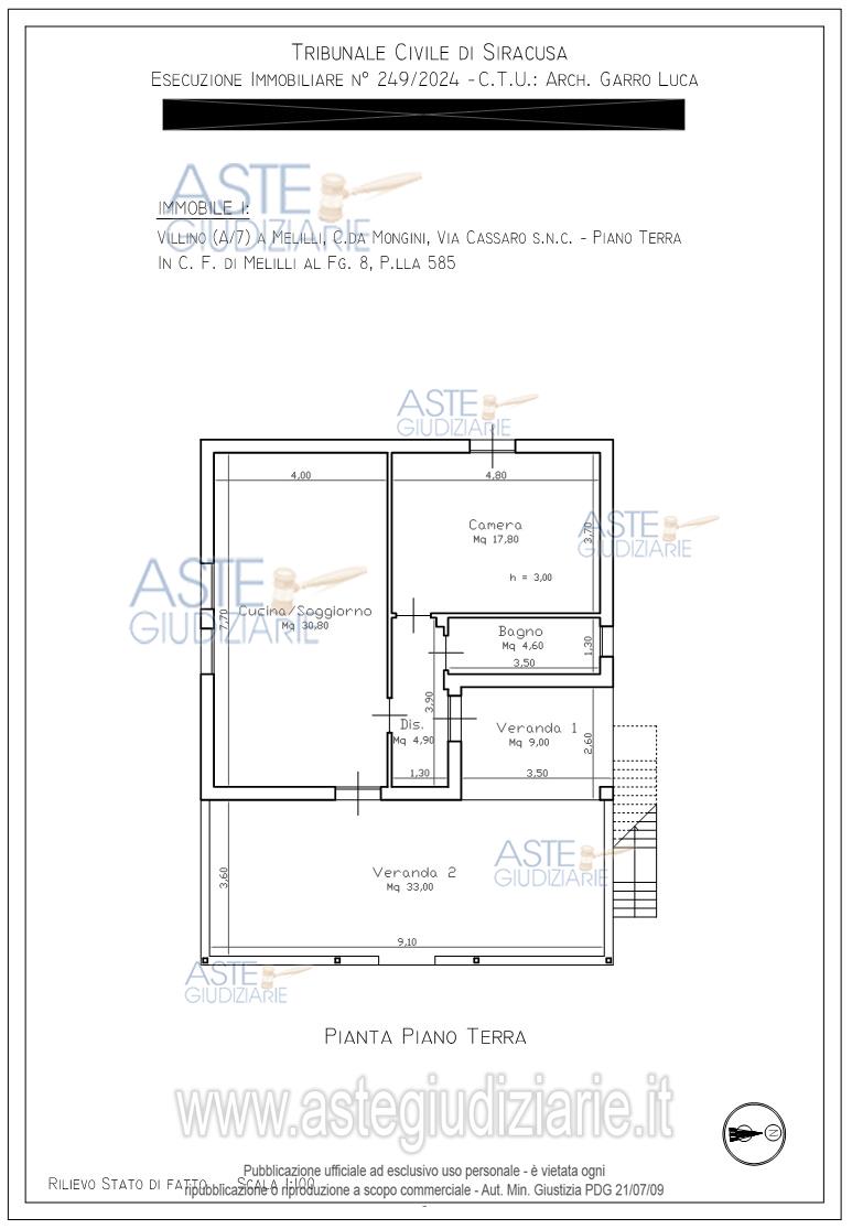 Planimetria del bene