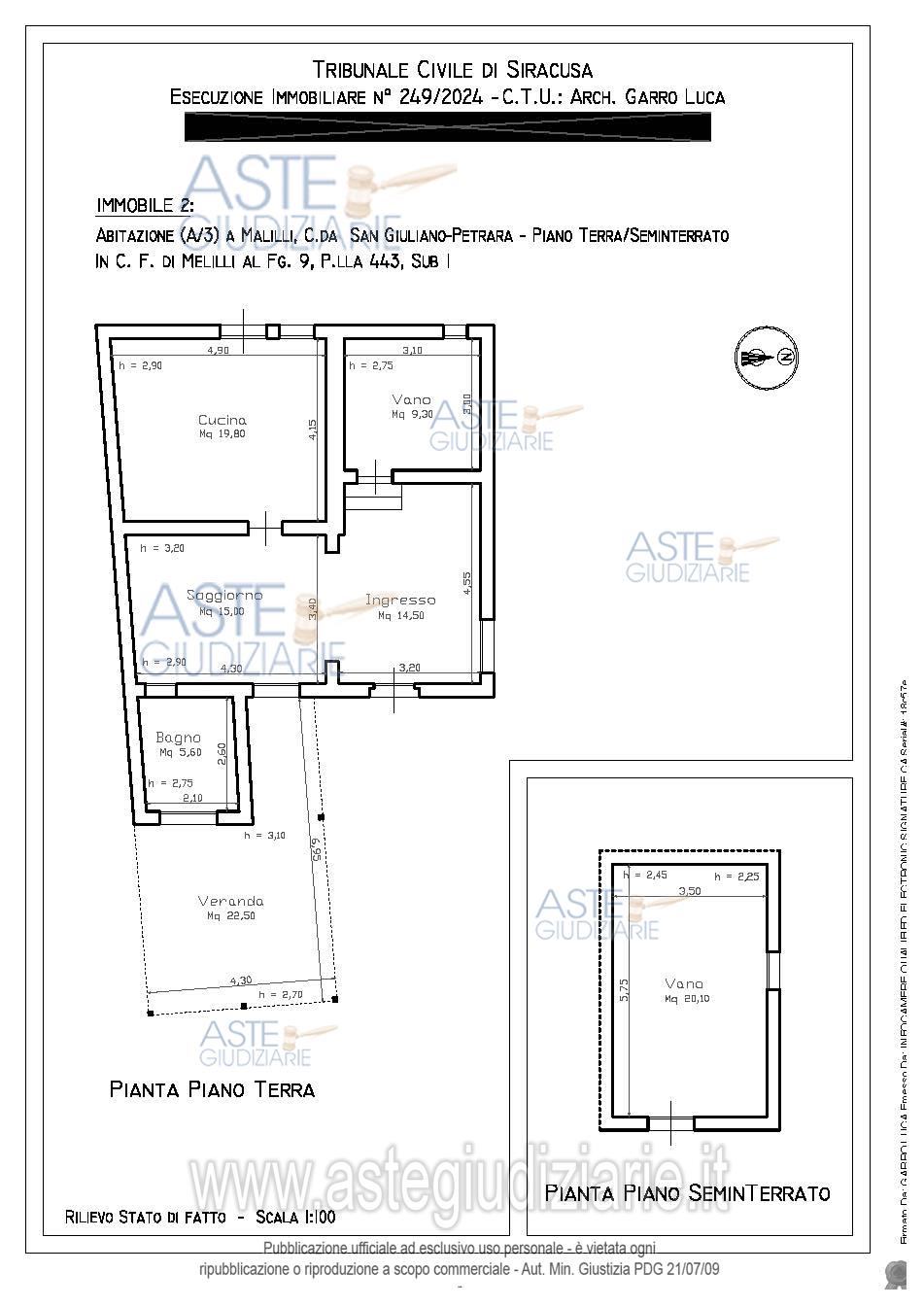 Planimetria del bene