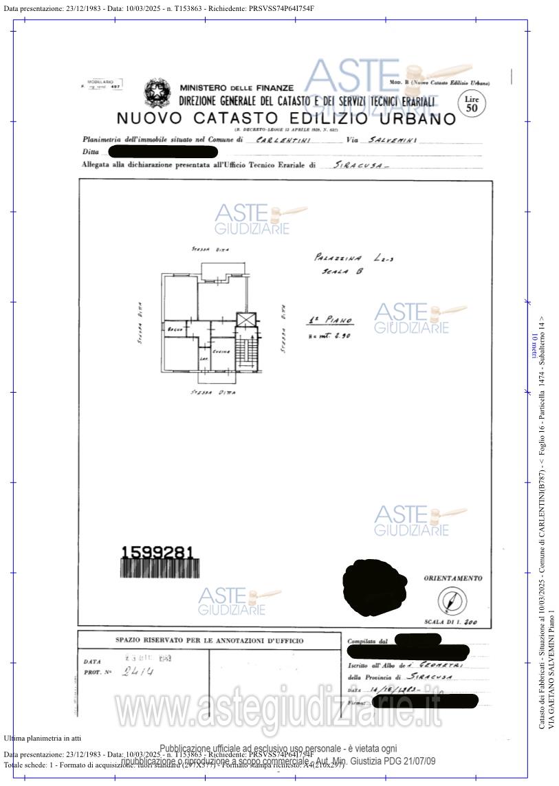 Planimetria del bene
