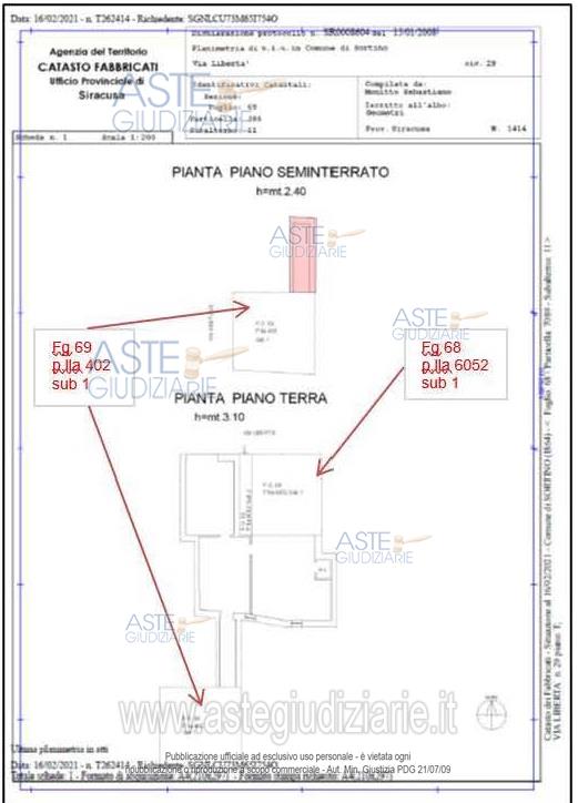 Planimetria del bene