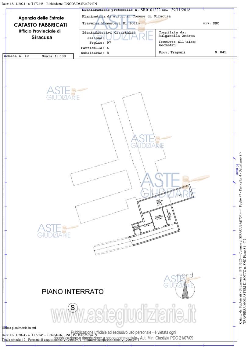 Planimetria del bene