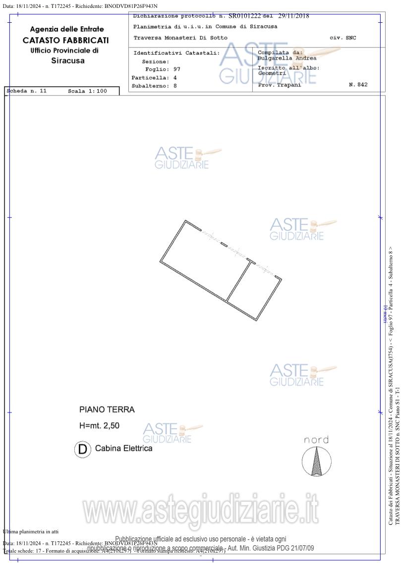 Planimetria del bene