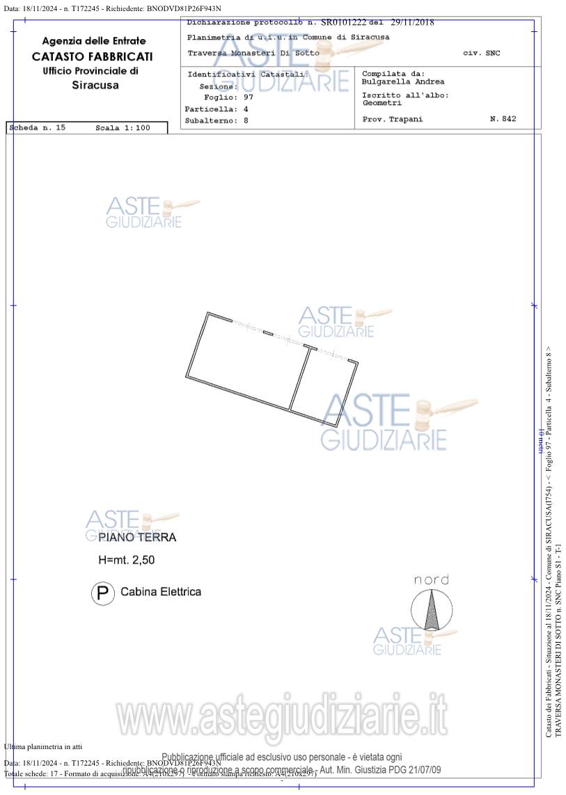 Planimetria del bene