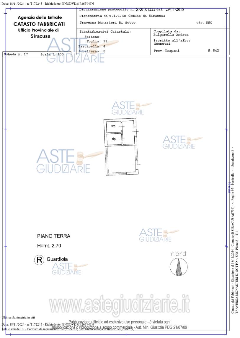 Planimetria del bene