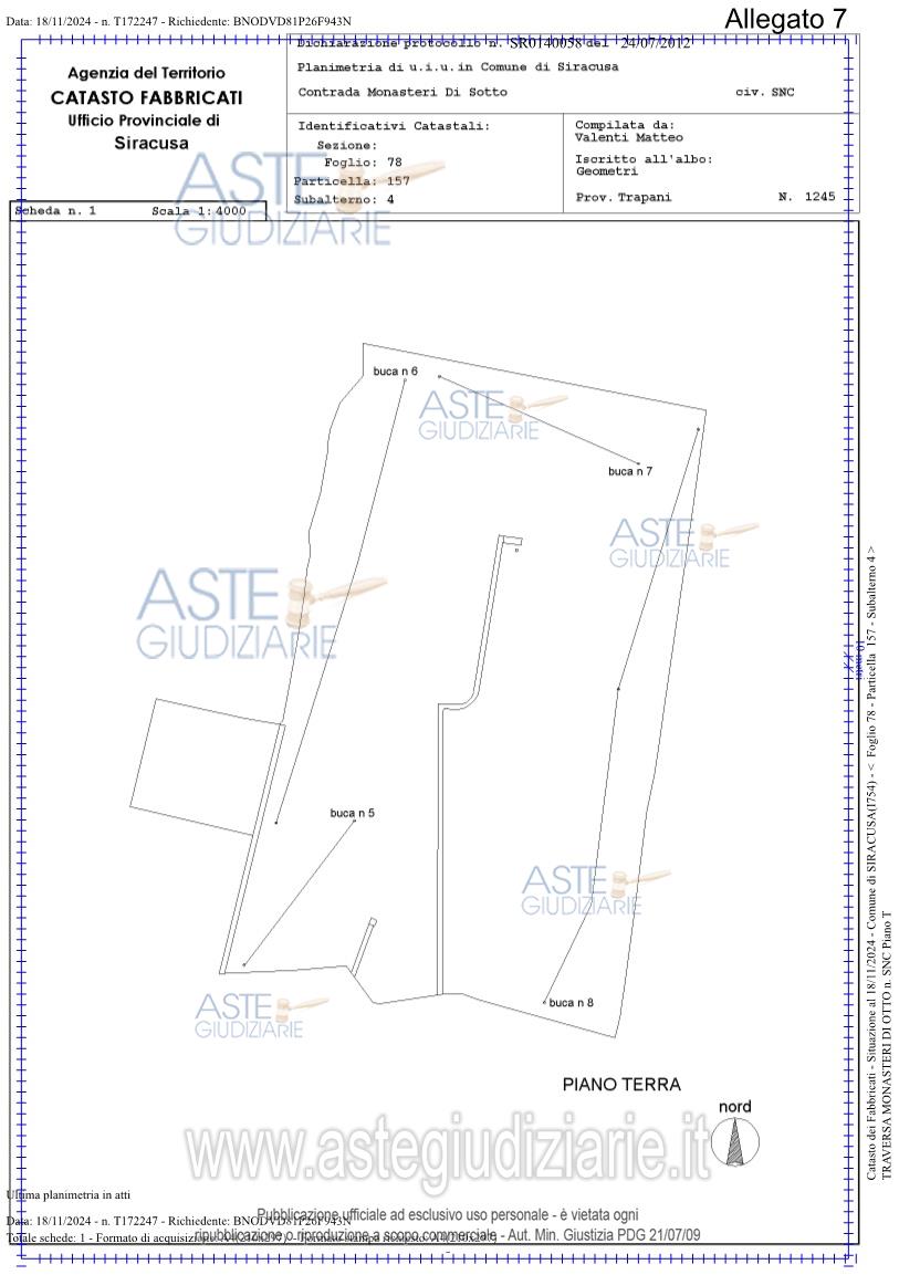 Planimetria del bene