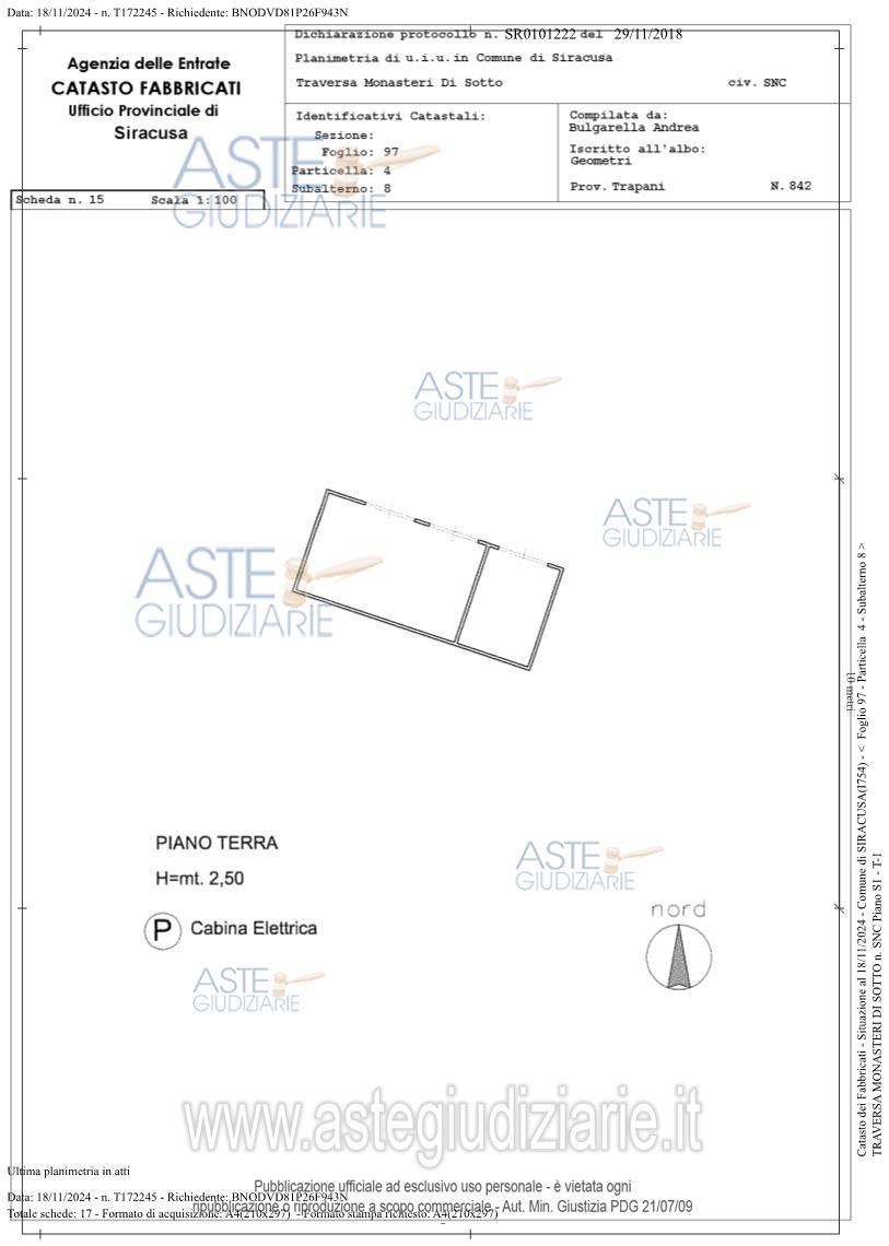 Planimetria del bene