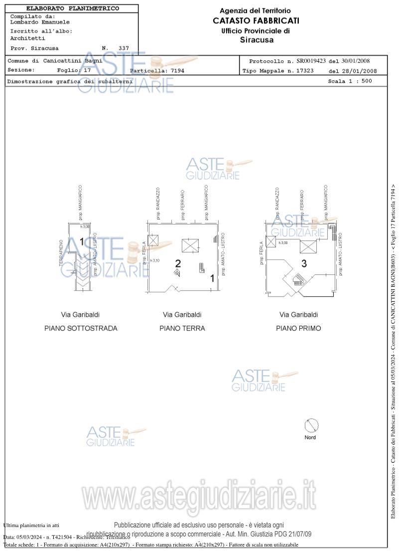 Planimetria del bene