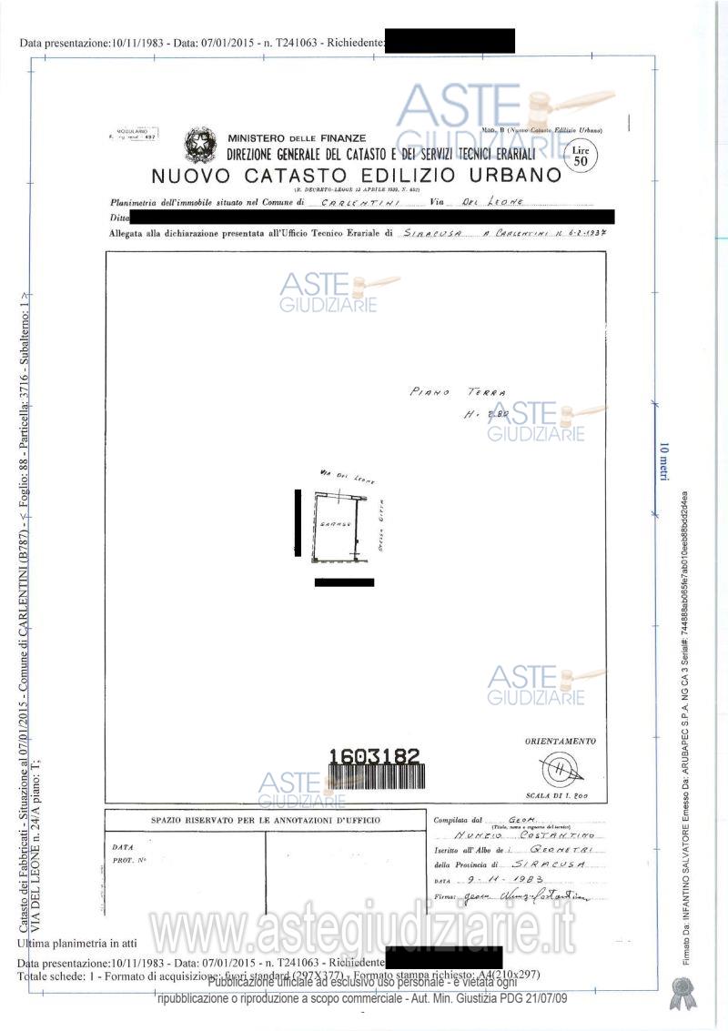 Planimetria del bene