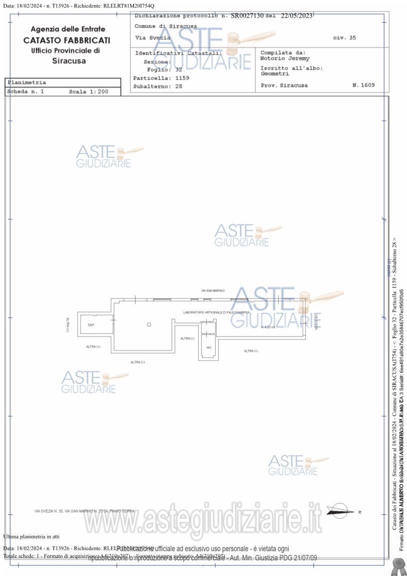 Planimetria del bene