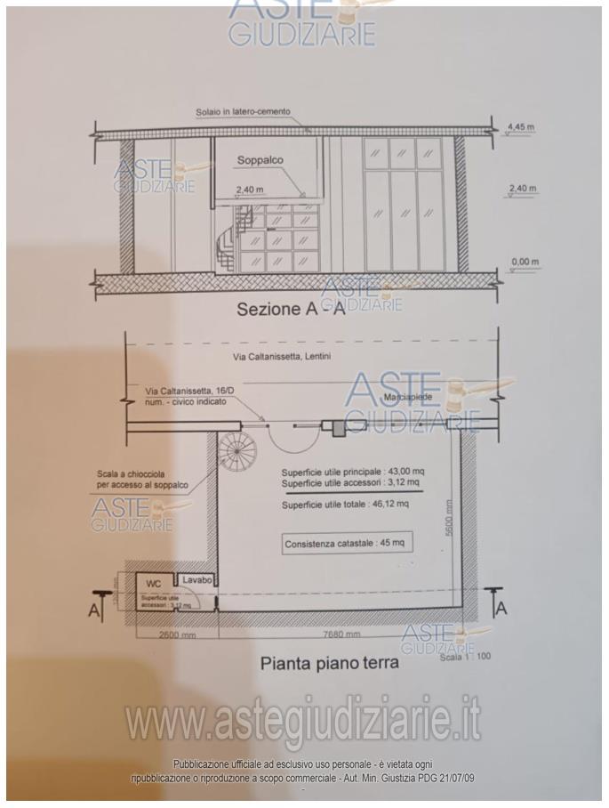 Planimetria del bene