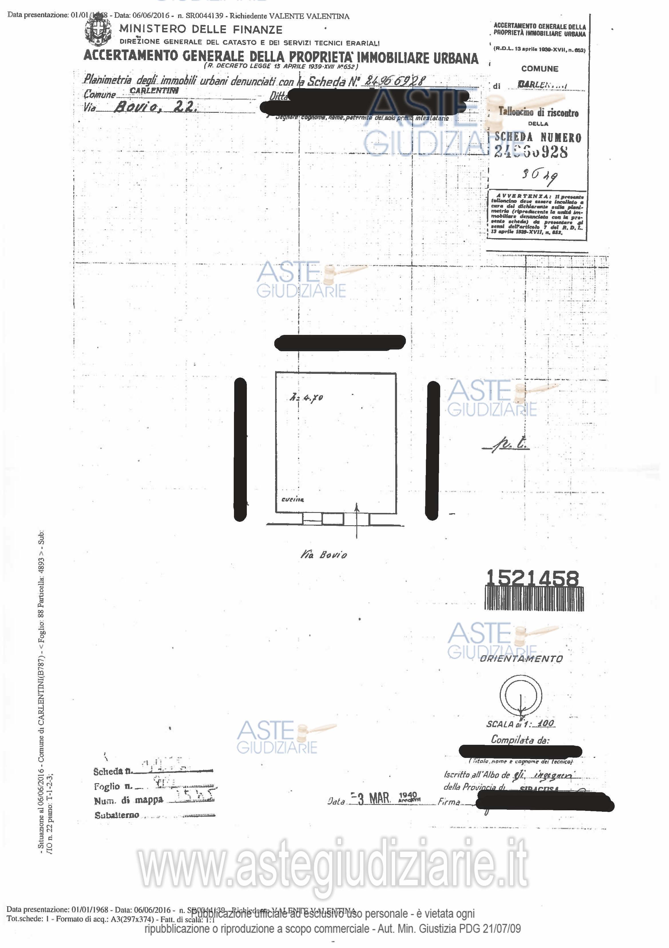 Planimetria del bene