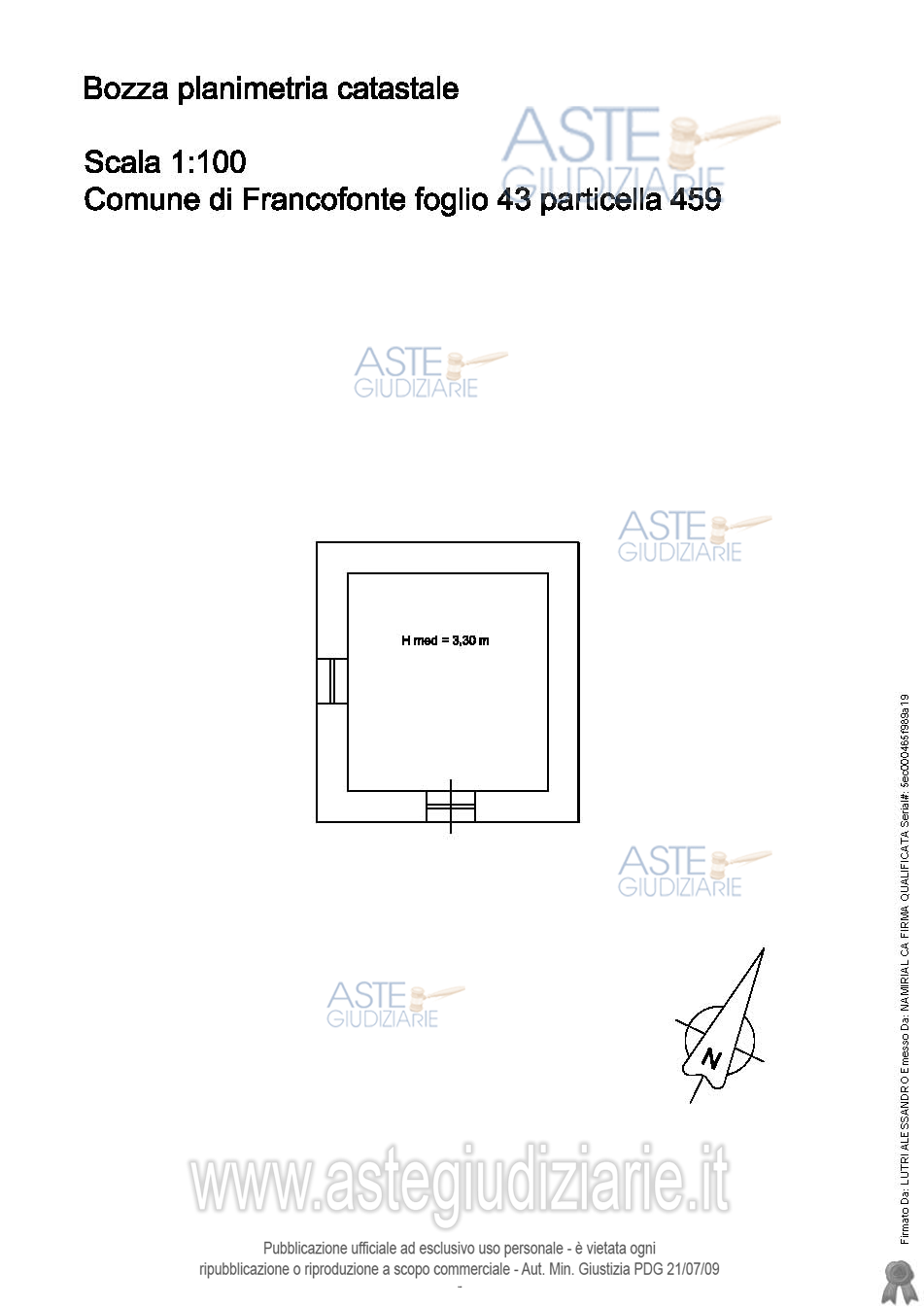 Planimetria del bene