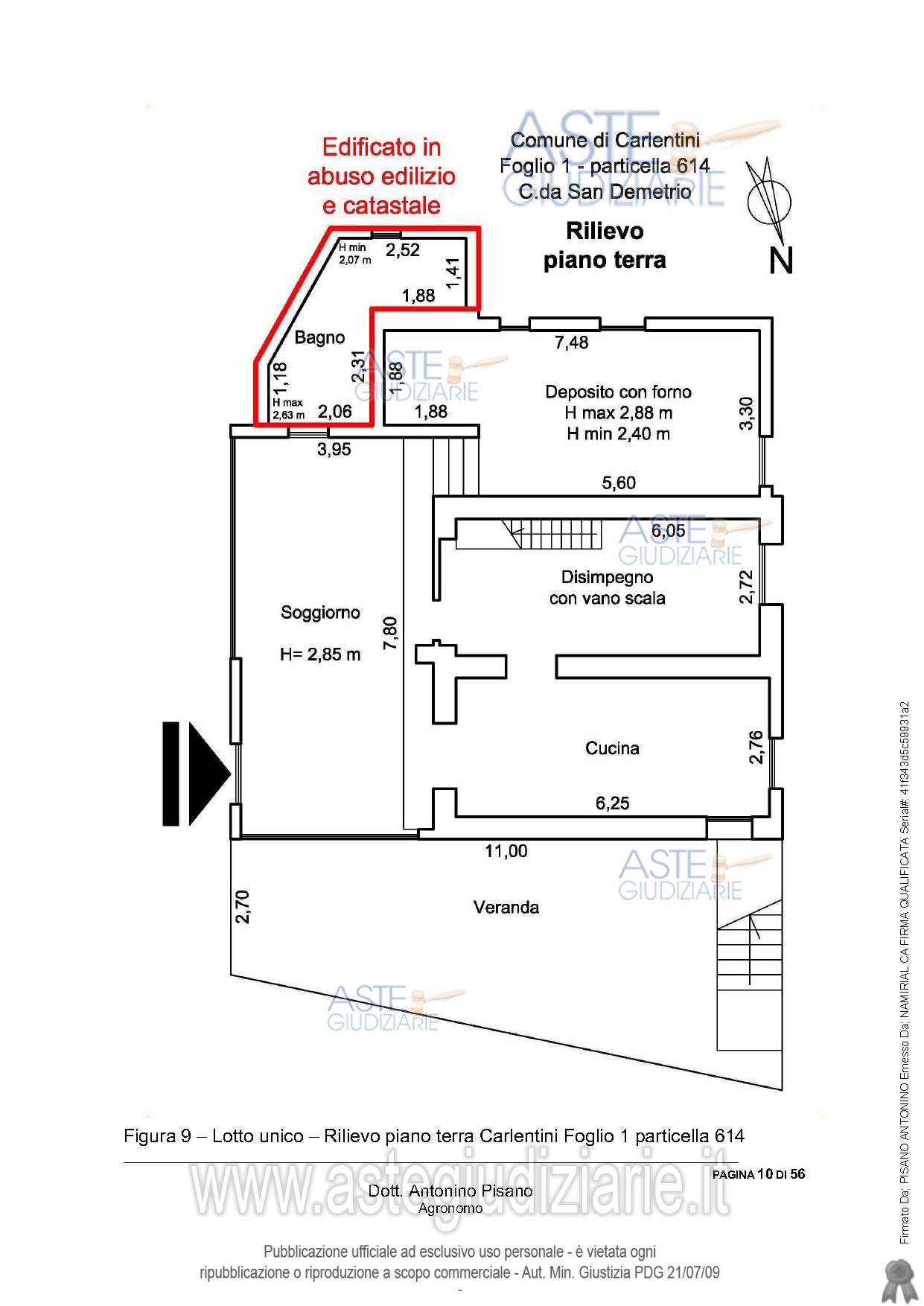 Planimetria del bene